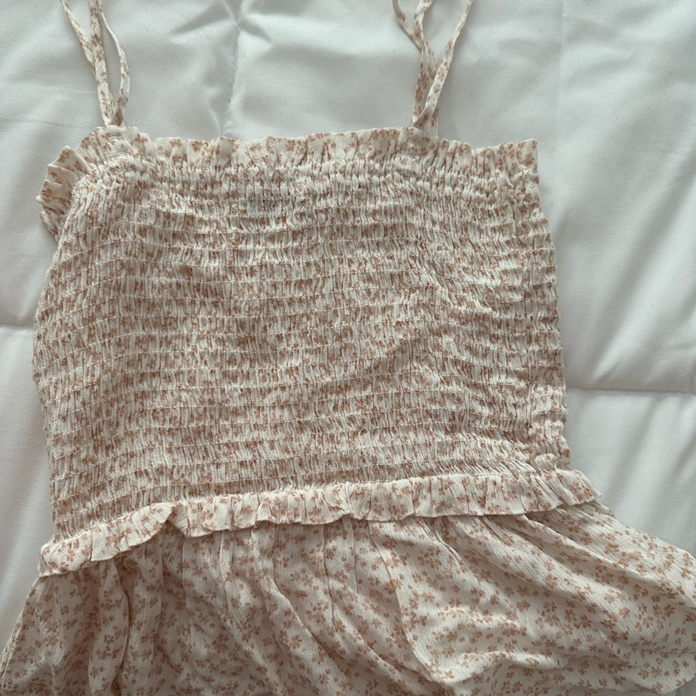 Floral Smocked Dress with Ruffle Hem